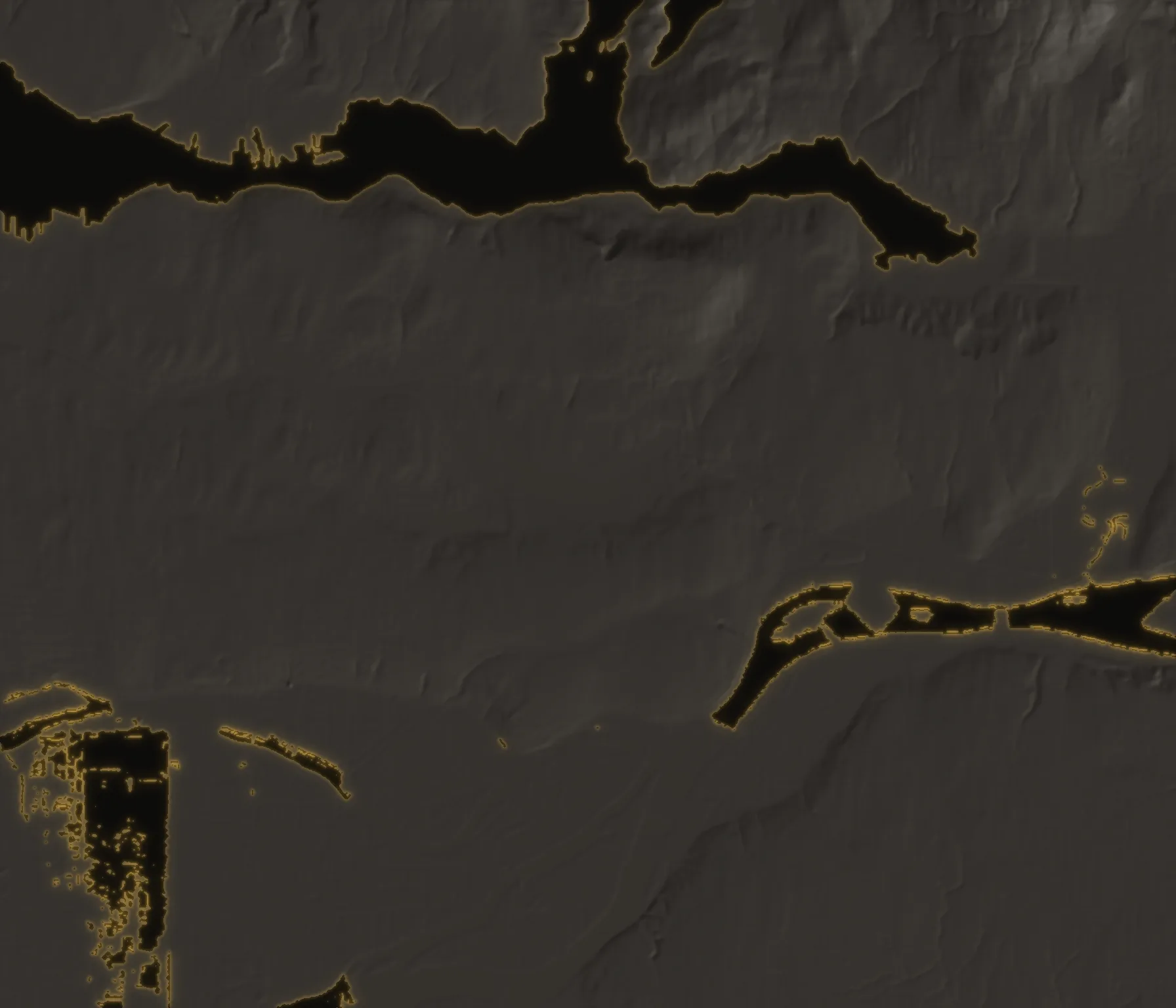 Relief map of Burnaby, British Columbia, marking Metrotown, Brentwood, Capitol Hill, Burnaby Heights, Lougheed and Edmonds