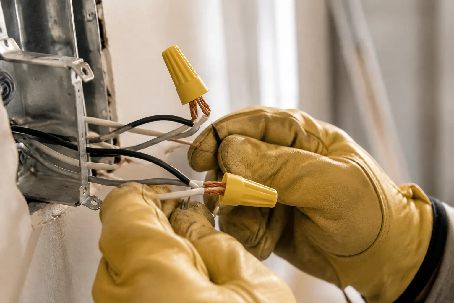 Aluminum branch wiring pigtailed to copper at a device box